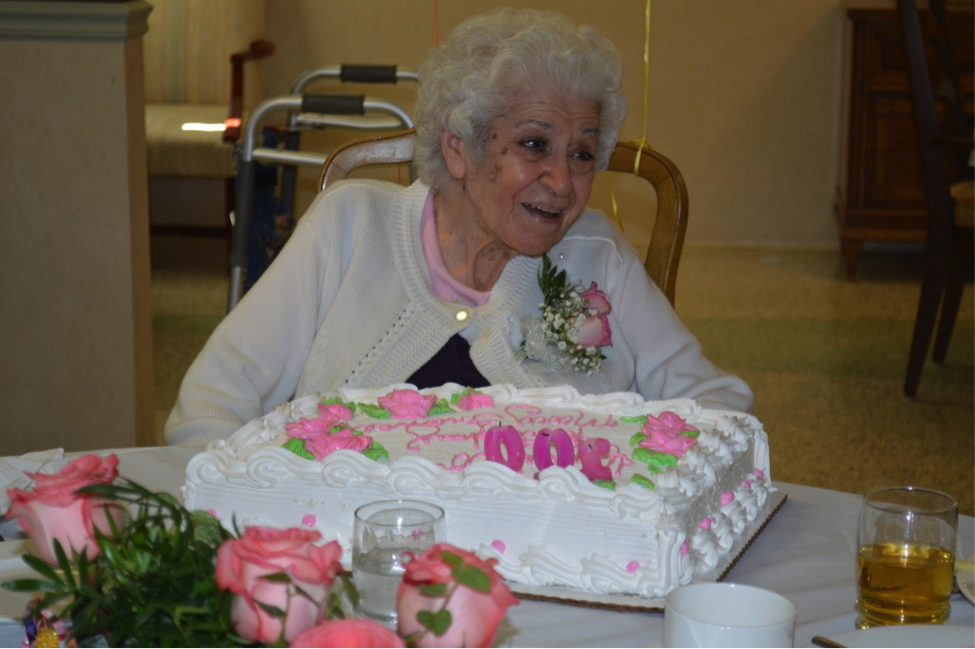 Mary frances with cake